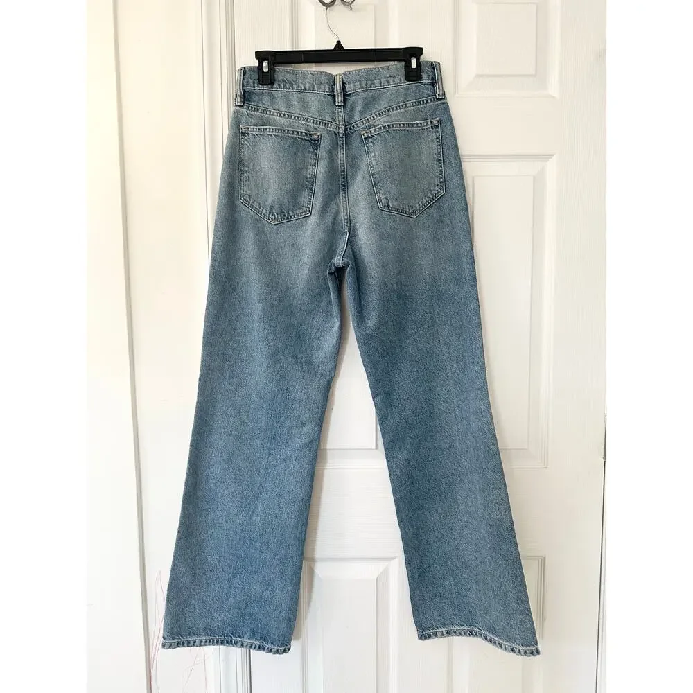 Allsaints Relaxed Fit Wide Leg Indigo Blue W063EB Denim Jeans Waist 26 W063EB - Picture 9 of 12
